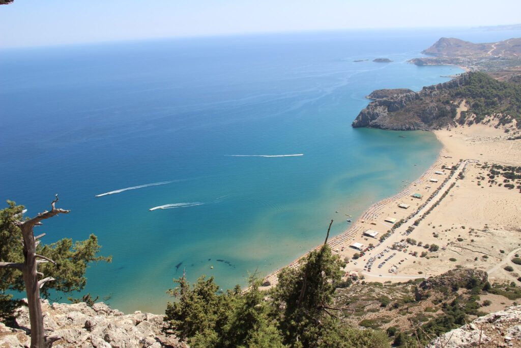 best beaches in rhodes island greece - tsambika beach